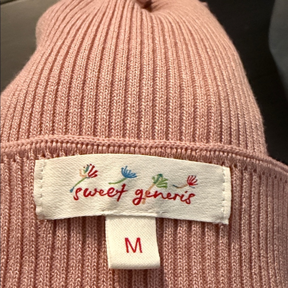 Sweet Generis Pink Ribbed Button-Front Women's Top - Picture 3 of 3